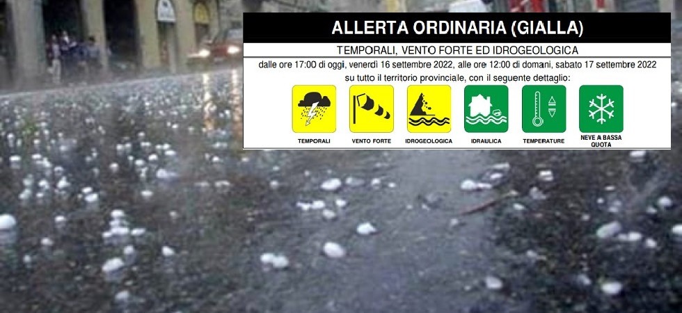 Maltempo, scatta l'allerta gialla in Trentino: in arrivo temporali “anche intensi” e forti raffiche di vento